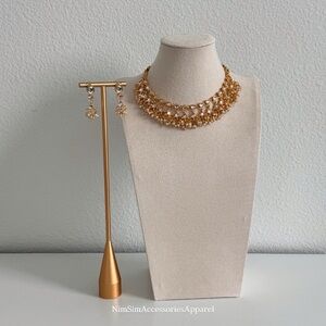 Golden Necklace With Earrings